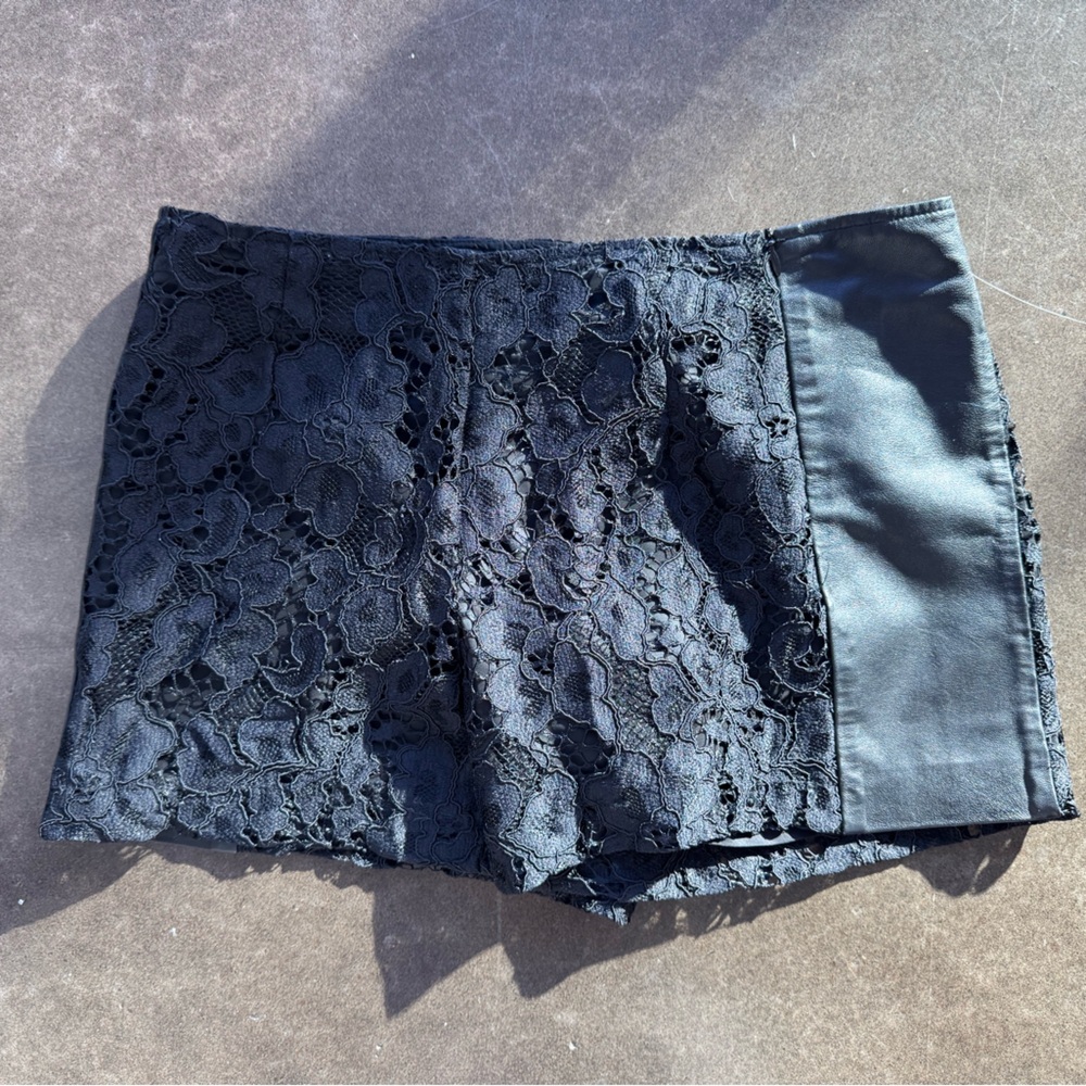 Lace and Leather Shorts